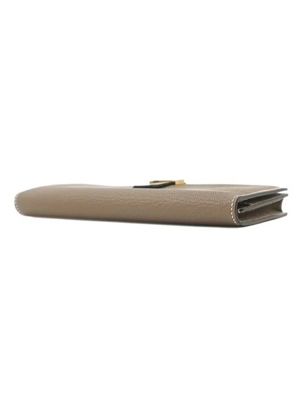 Hermes Wallet Bearn Souffle Chevre Etoupe Gold Gray